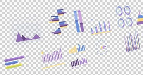 Image of graphs, charts, statistics and data processing over transparent Ilustração Stock