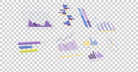 Image of graphs, charts, statistics and data processing over transparent Stock Illustration