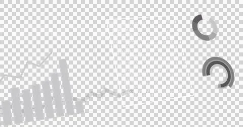 Image of graphs, statistics and binary coding processing on transparent Illustrazione stock