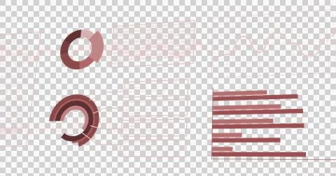 Image of graphs, statistics and binary coding processing on transparent Stock-Illustration