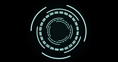 Image of green circular digital interface spinning over black background Illustrazione stock