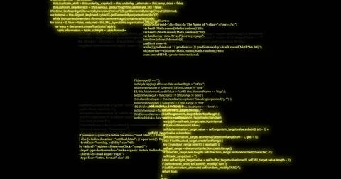 Image of green data processing on black background 스톡 일러스트
