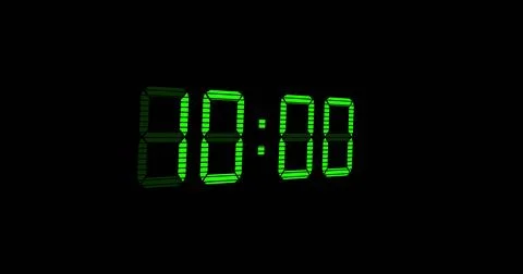 Image of green digital timer changing on black background 스톡 일러스트
