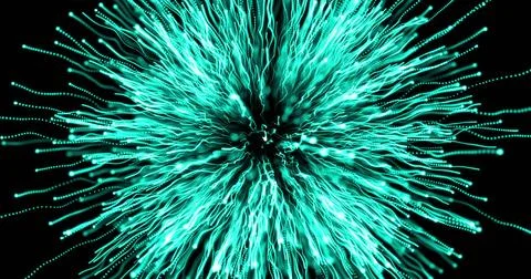 Image of green fireworks exploding on black background 스톡 일러스트