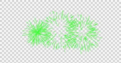 Image of green fireworks exploding on white background Stock Illustration