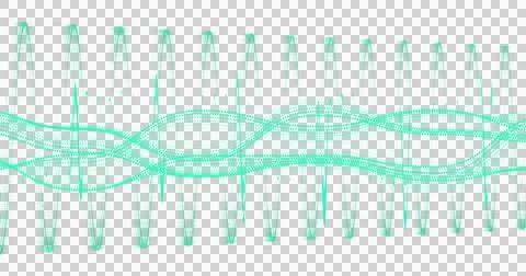 Image of green network of connections waving over transparent background Ilustração Stock