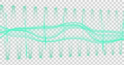 Image of green network of connections waving over transparent background Ilustração Stock