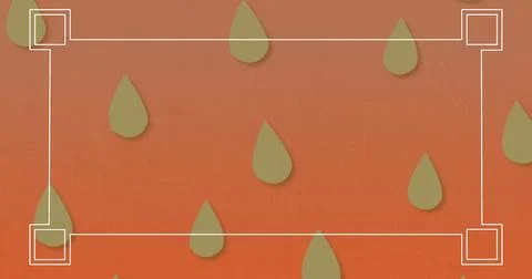 Image of green pattern moving on seamless loop on orange background Stock Illustration