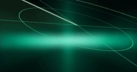 Image of green scope scanning on dark background Foto stock