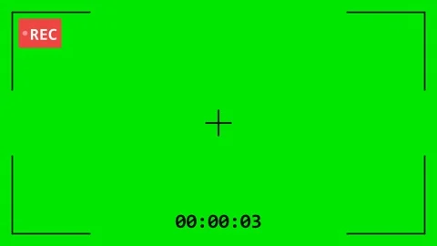 An image of a green screen with red box on it and the text rec arrow animated Stock Footage 346172425