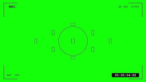 An image of a green screen with red dot on it and white circle animated Video stock 345496371