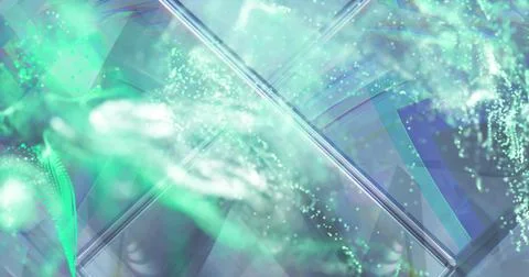 Image of green spots over crystal Ilustração Stock