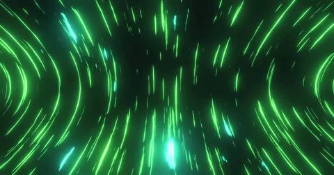 Image of green trails moving on black background 스톡 일러스트