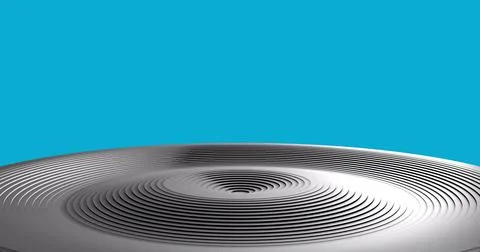 Image of grey circles pattern pulsating on blue background Stock Photos