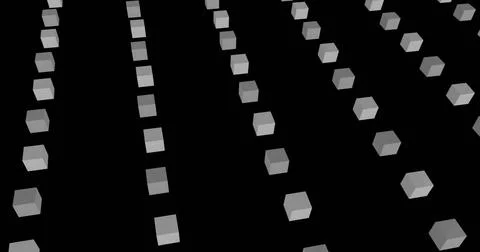 Image of grey cubes on black background Stockfoto's