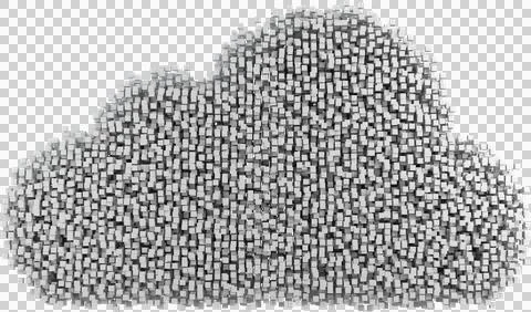 Image of grey stacked file boxes forming grey cloud shape Stock Photos