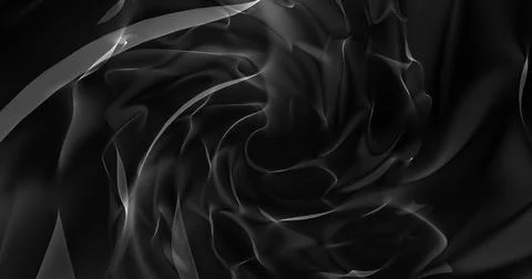 Image of grey translucent clouds of smoke spinning on black background Stock Illustration