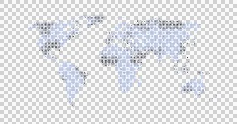 Image of grey world map with shadow moving over it on black background Ilustração Stock