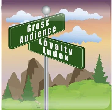 Image of gross audience and loyalty index Stock Illustration
