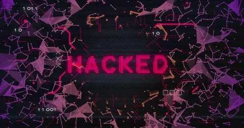 Image of hacked text and data processing Stock Illustration