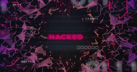 Image of hacked text and data processing Stockillustratie