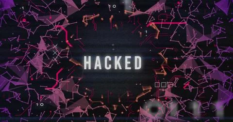 Image of hacked text and data processing Stock Illustration