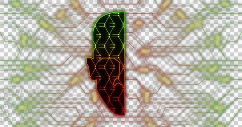 Image of half of head over network of connections, created using generative ai Stock Illustration