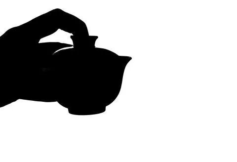 Image of hand tea cup white background Stock Illustration
