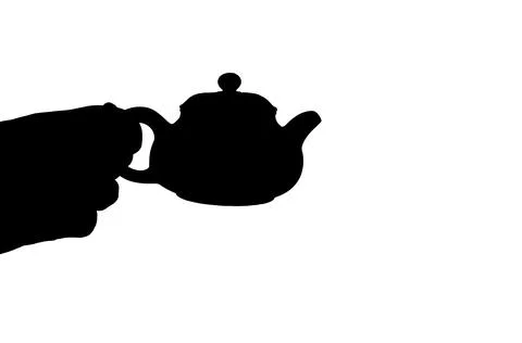 Image of hand tea pot white background Stock Illustration