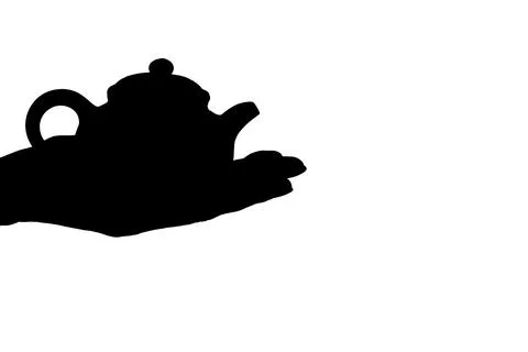 Image of hand tea pot white background Stock Illustration
