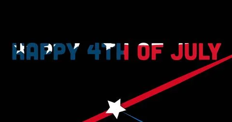 Image of happy 4th of july text over flag of usa Ilustración de archivo