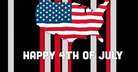 Image of happy 4th of july text over usa Ilustración de archivo