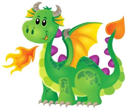 Image with happy dragon theme - eps10 vector illustration. Stock Illustration