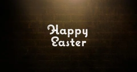 Image of happy easter text over wall 스톡 일러스트