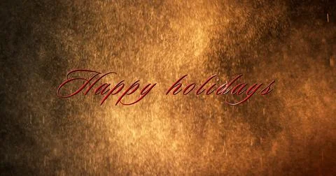 Image of happy holidays text over snow falling on abstract background Stock Illustration