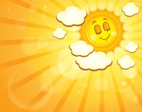 Image with happy sun theme - eps10 vector illustration. Stock Illustration