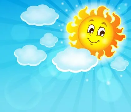 Image with happy sun theme - eps10 vector illustration. Stock Illustration