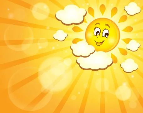 Image with happy sun theme - eps10 vector illustration. Stock Illustration