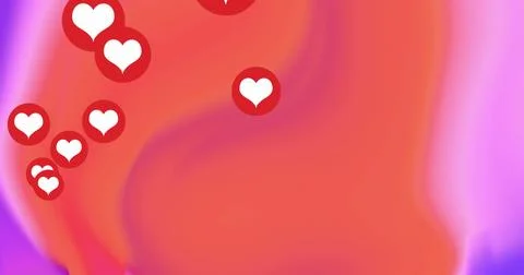 Image of heart shape in circles over multicolored wave pattern in background Stock Photos