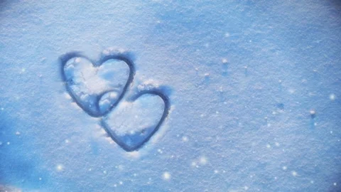 The image of the heart in the snow Stock Footage 100026431