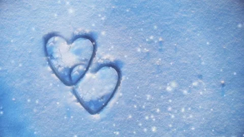 The image of the heart in the snow Video stock 101242858