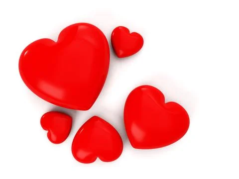 Image of hearts on a white background Stock Illustration