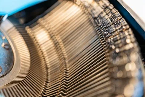 Image of high-quality, close-up view of advanced gold-plated technology, op.. Foto stock