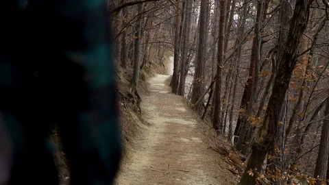 Image of hipster man hiking trail in the mountain, Zagreb, Croatia. Video stock 104520969