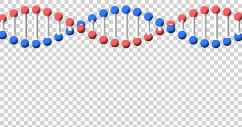 Image of horizontal rotating blue and red DNA with green background Stock Illustration