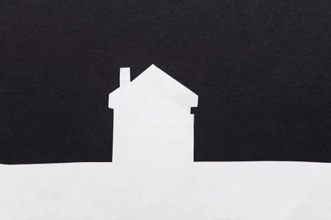 An image of a house on dark background Stock Photos