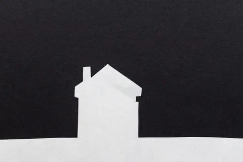 An image of a house on dark background Stock Photos