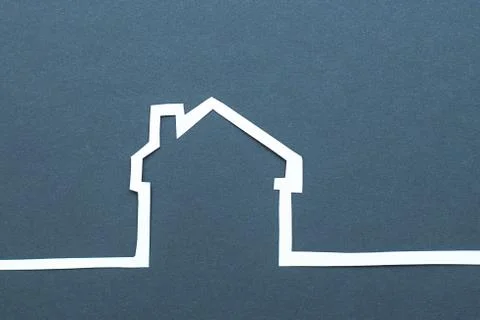 An image of a house on dark background Stock Photos