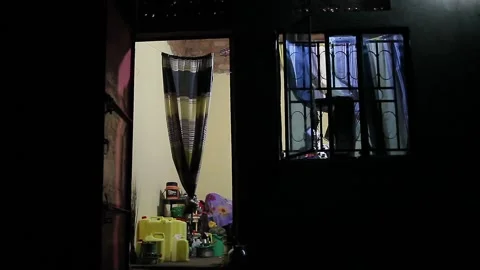 Image of a house at night in Uganda Stock Footage 148745610
