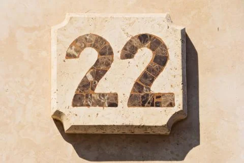 Image of the house number 22 Stock Photos
